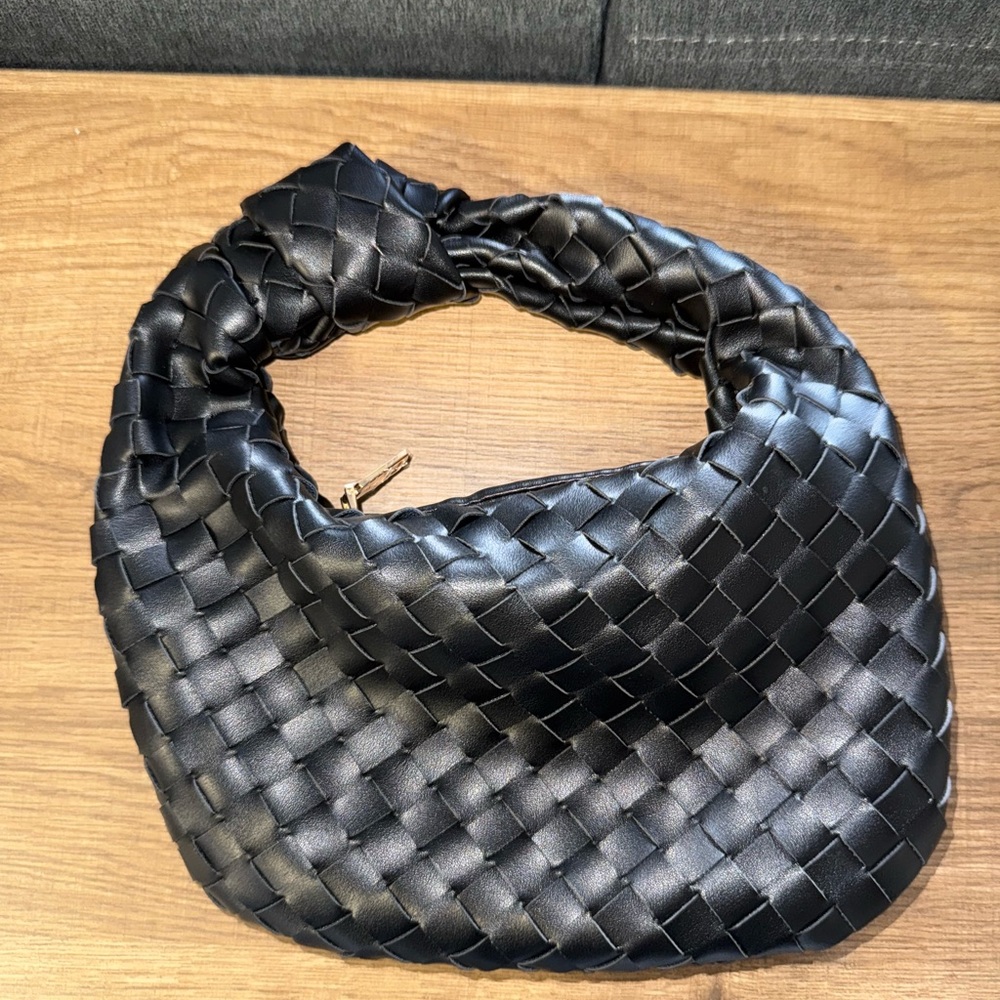Black Woven Handbag
